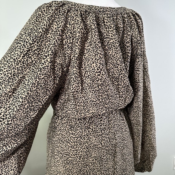 A New Day Leopard Print Balloon Sleeve Tie Waist Dress XXL Maxi NWT - Picture 8 of 10